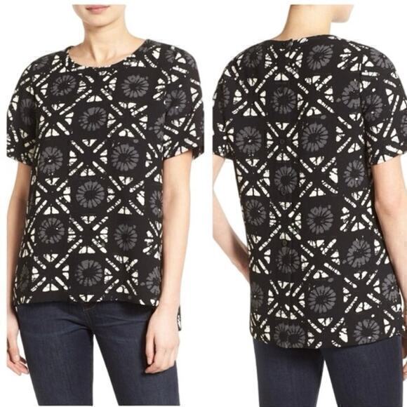 Madewell Industry Button Up Back Top Batik Grid Size M - Picture 9 of 9
